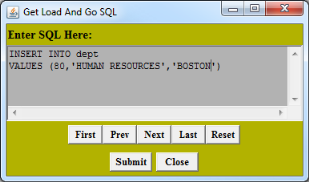 Get Load And Go SQL window with SQL statement
