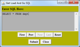 Get Load And Go SQL window with SQL statement