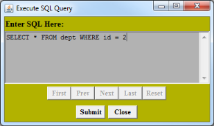 Execute SQL Query window