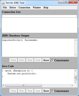 Test for JDBC Tool window