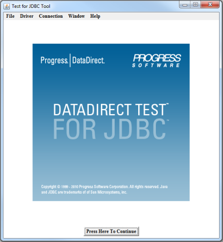 Test for JDBC Tool landing page