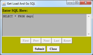 Get Load And Go window with SQL statement